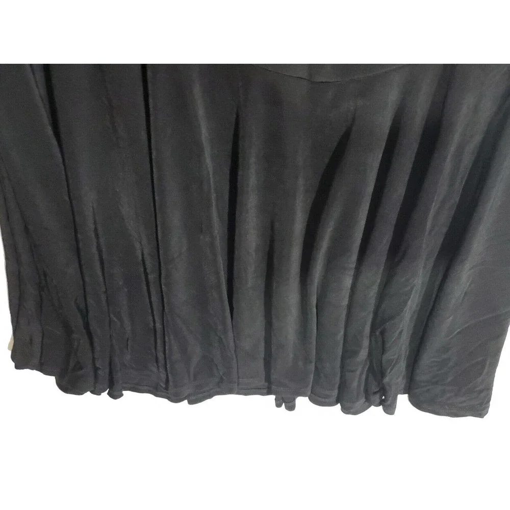 Coldwater Creek Black Stretchy Elastic Waist Ruffled Hem Comfort Travel Skirt LG